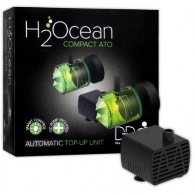 Unidade automática H2Ocean Compact ATO com embalagem preta e texto em branco e verde