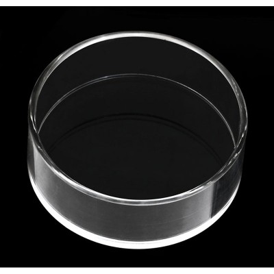 recipiente circular transparente em vidro ou acrílico