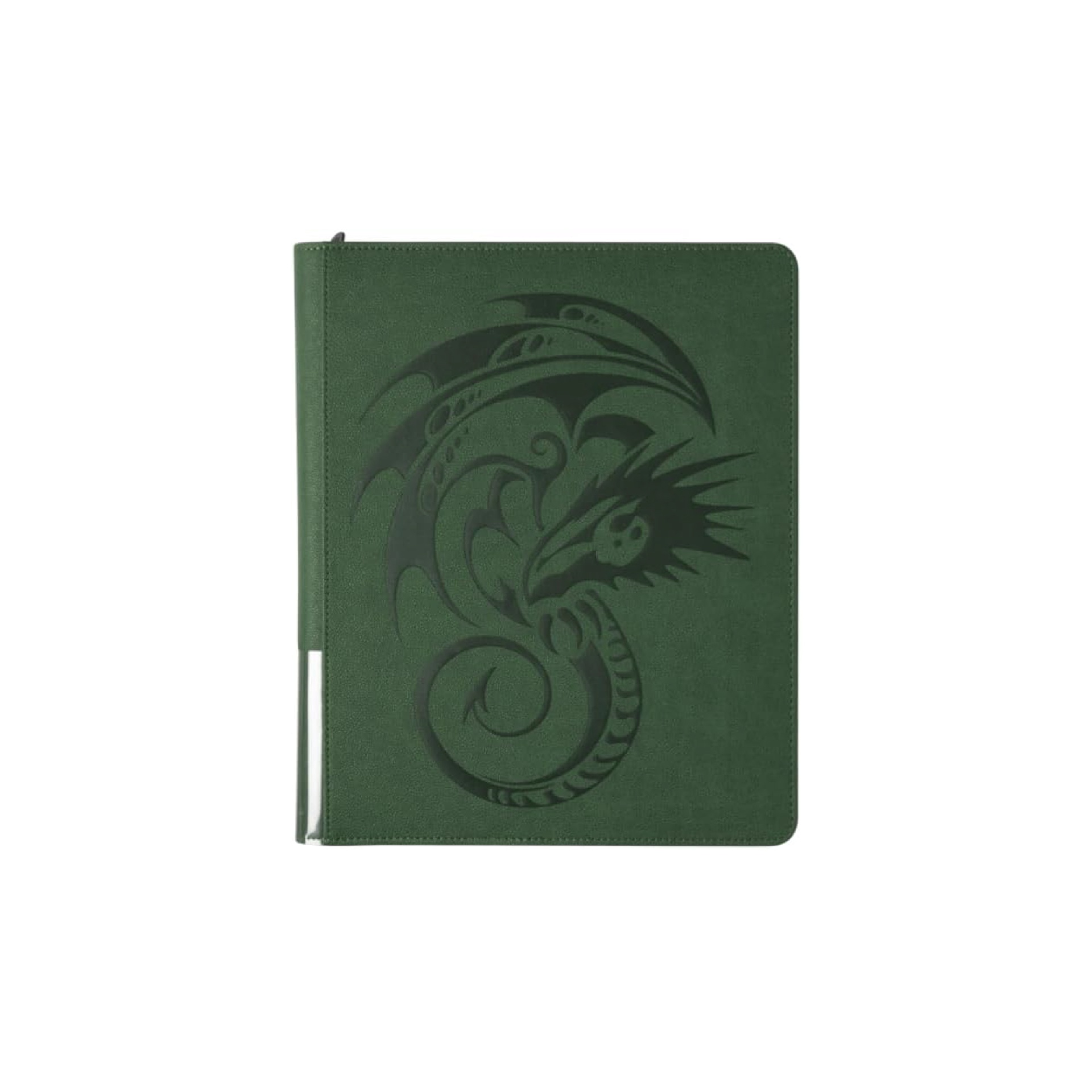 Dragon Shield Portfolio - Card Codex Zipster - Regular - Forest Green Capa verde escura de agenda ou caderno com dragão preto estilizado