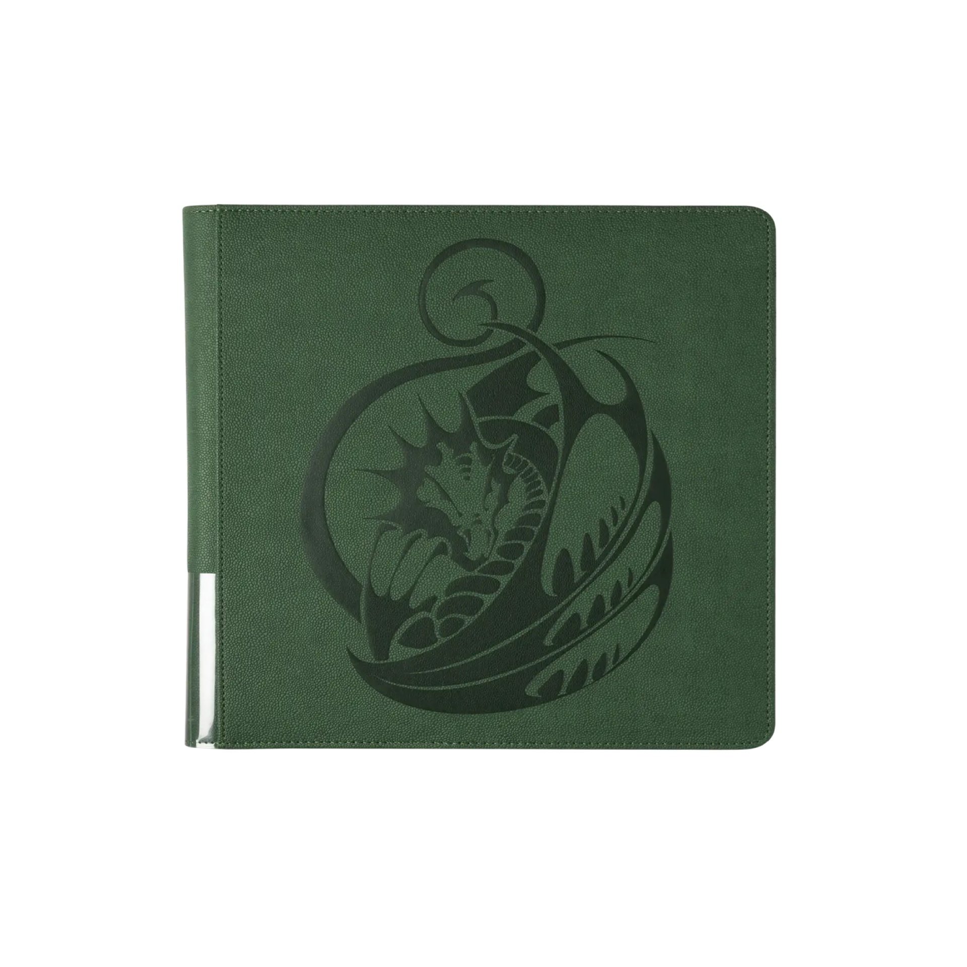 Dragon Shield Portfolio - Card Codex Zipster - XL - Forest Green Capa verde com dragão preto gravado e detalhe prateado na lombada