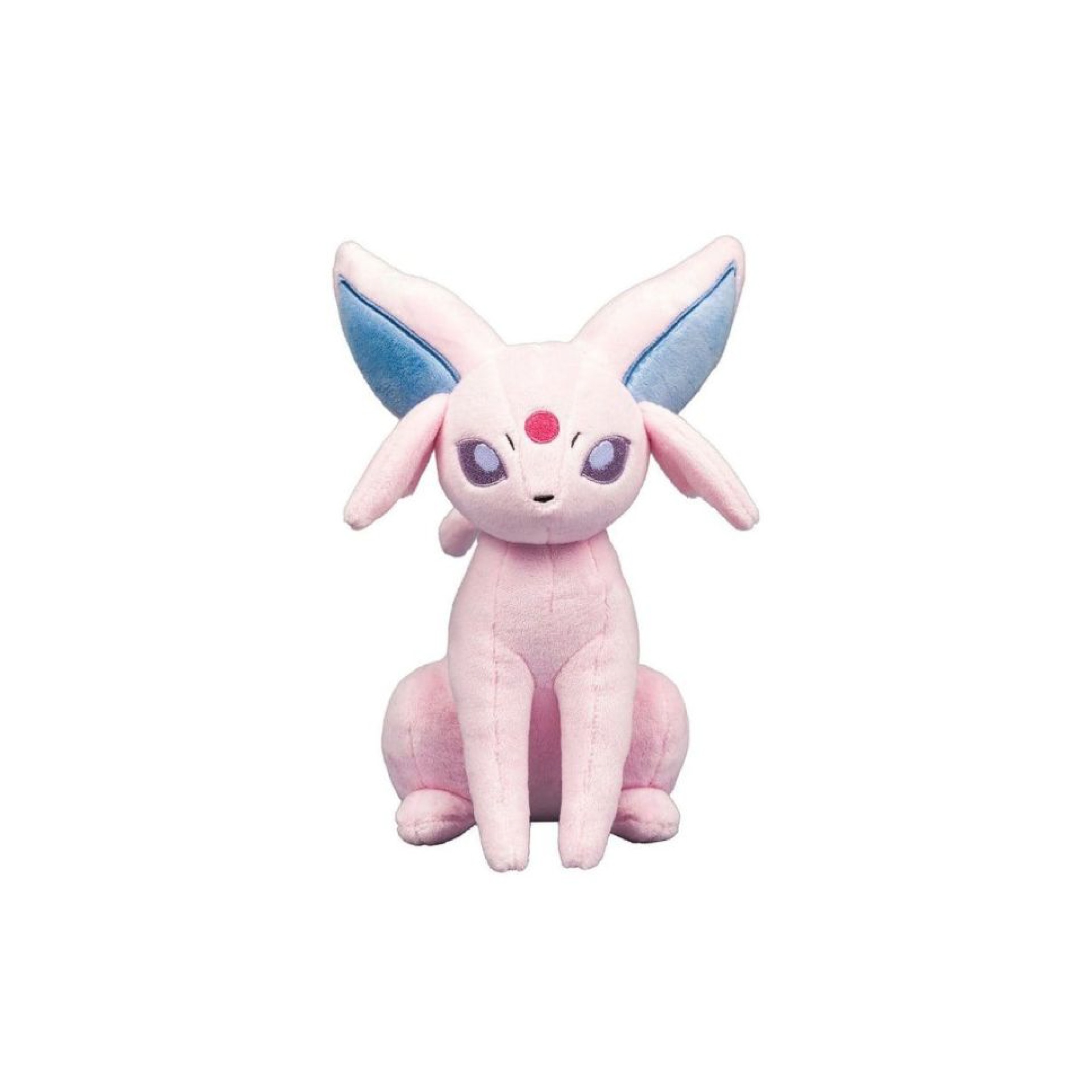Plush Figure - Pokémon - 30th Anniversary - Espeon (20 cm) Pelúcia rosa da personagem Espeon de Pokémon sentada