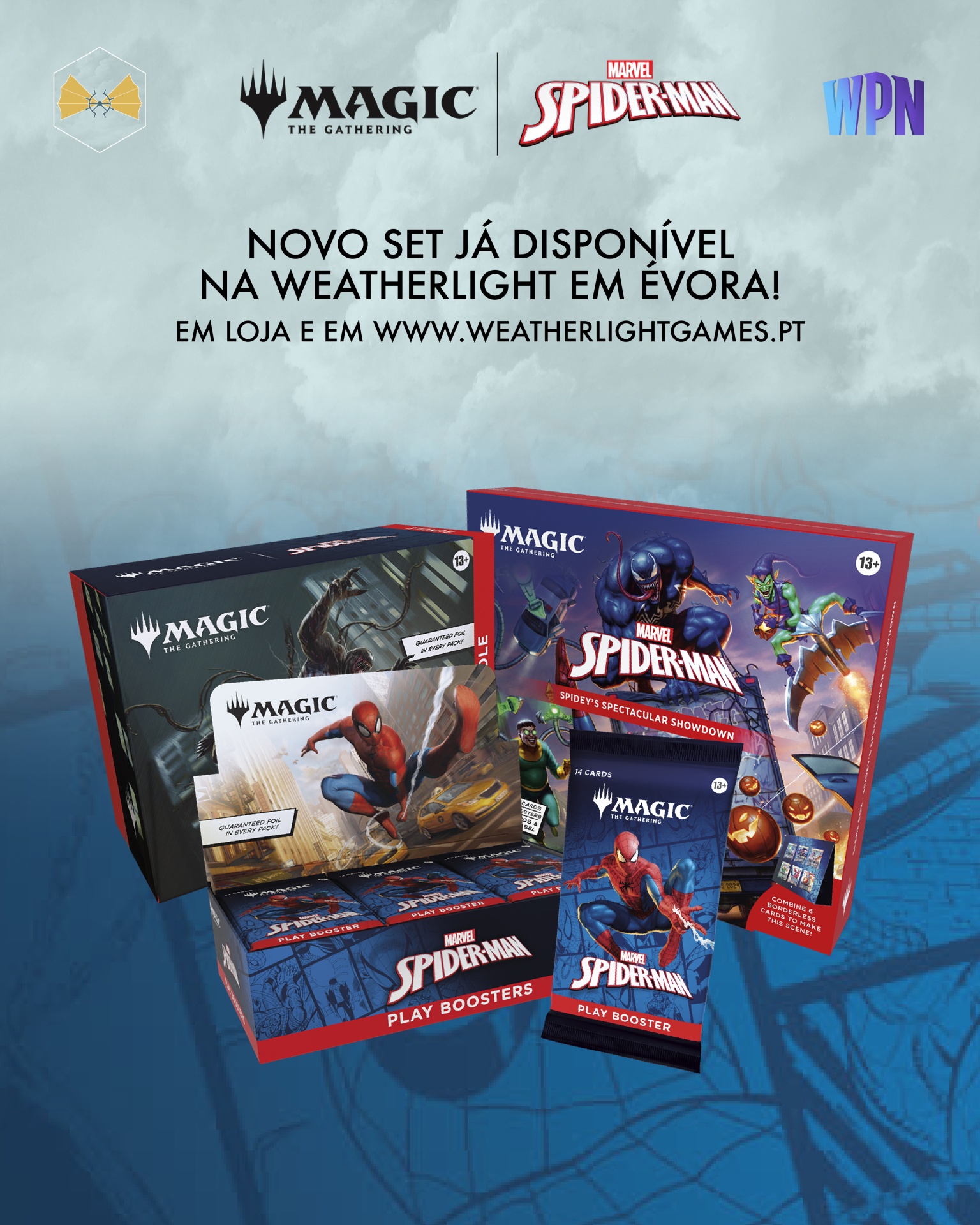 Pacotes de cartas Magic The Gathering Marvel Spider-Man anunciados para venda na Weatherlight em Évora