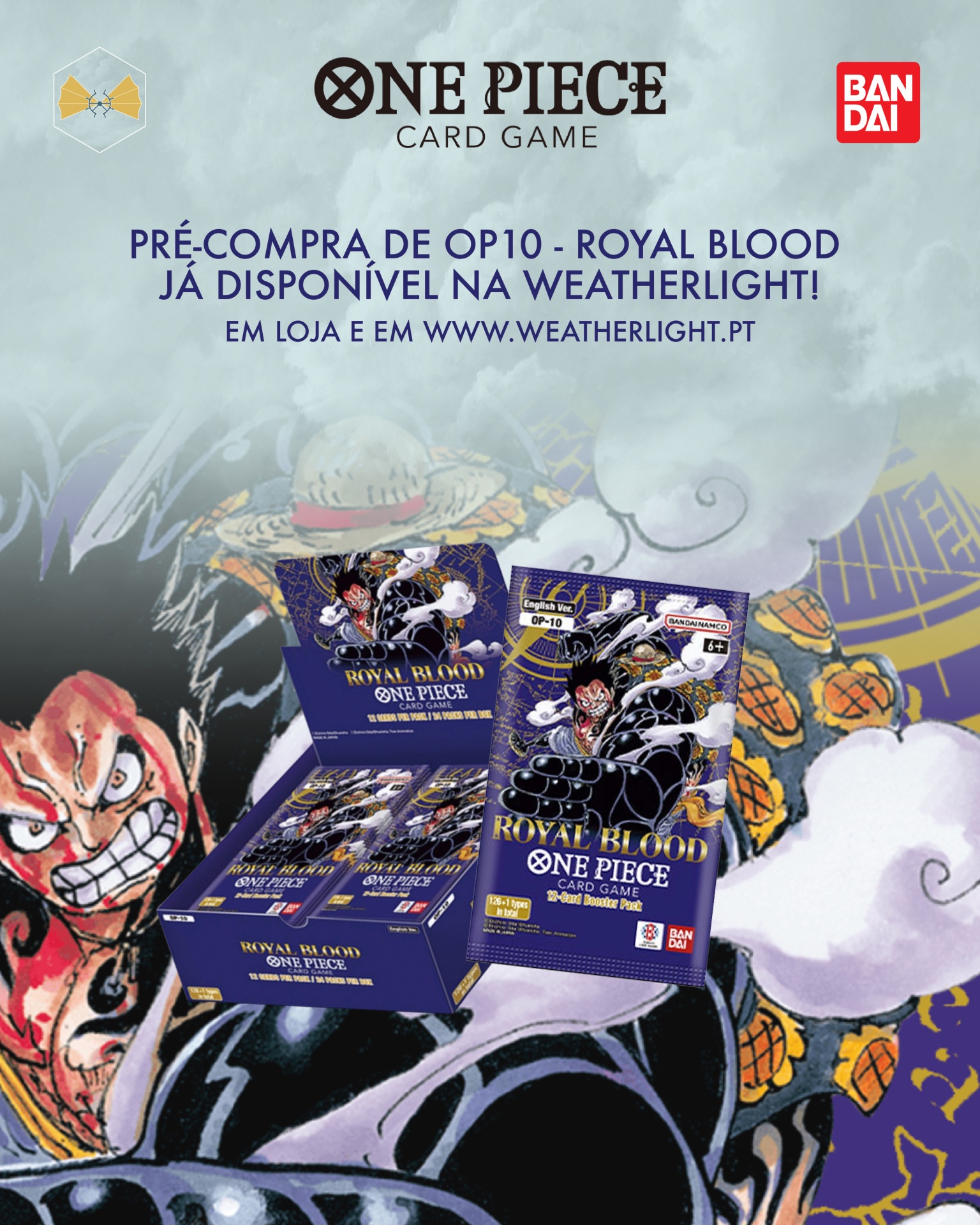 Cartaz promocional do jogo de cartas One Piece OP10 - Royal Blood