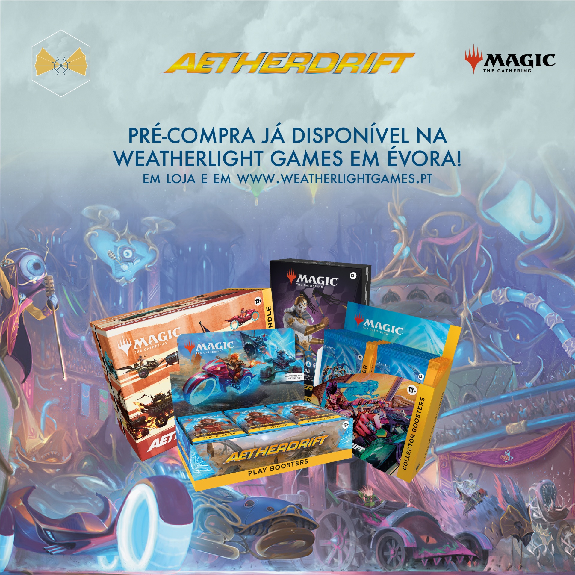 Promoção de cartas Aetherdrift para Magic The Gathering na Weatherlight Games
