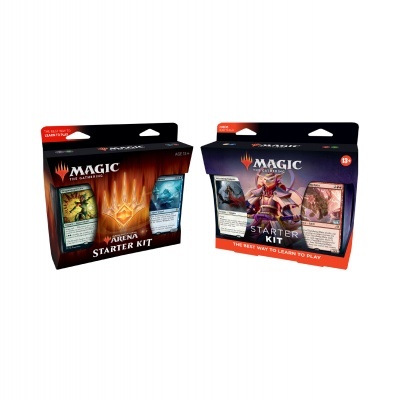 Dois kits de arranque Magic The Gathering com cartas em destaque.