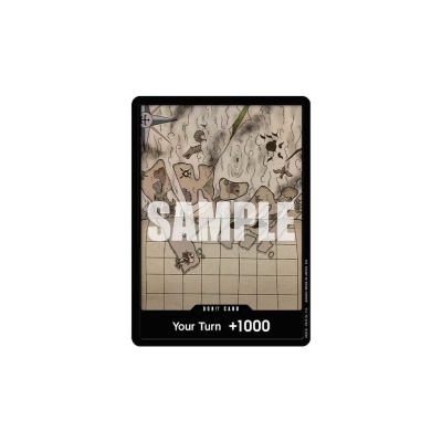 Cartão de jogo com design de mapa antigo e texto Your Turn +1000.