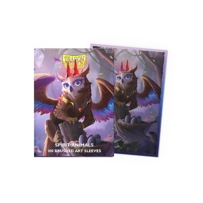 Pacote de 100 capas de cartas Dragon Shield com ilustração de coruja fantástica colorida