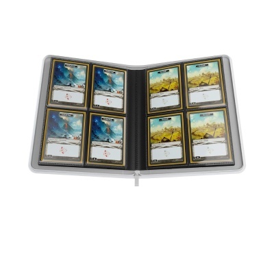 Livro aberto com cartas coleccionáveis à vista