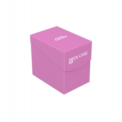 Caixa cor-de-rosa para baralhos com texto 'DECK CASE 100+'