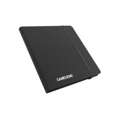 Caderneta preta com elástico e texto GAMEGENIC