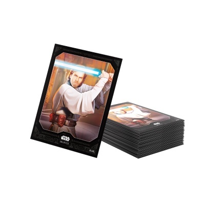 Cartas colecionáveis Star Wars com personagem e espada de luz azul