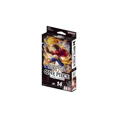 Embalagem do jogo de cartas One Piece Card Game starter deck com personagens coloridos