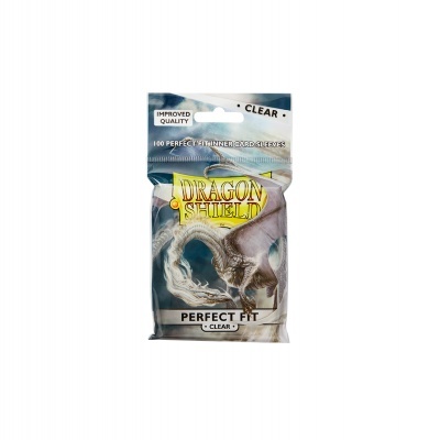 Pacote de protetores transparentes para cartas Dragon Shield Perfect Fit Clear