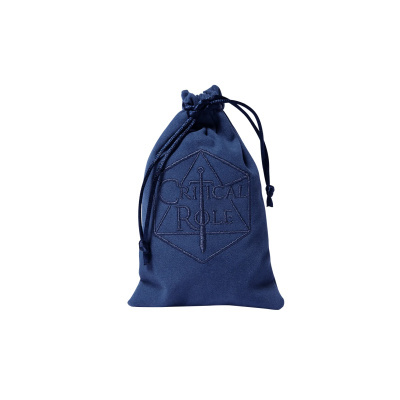 Saco de pano azul escuro com bordado do logo Critical Role