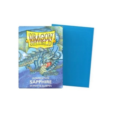 Caixa de protetores de cartas Dragon Shield azul safira com ilustração de dragão