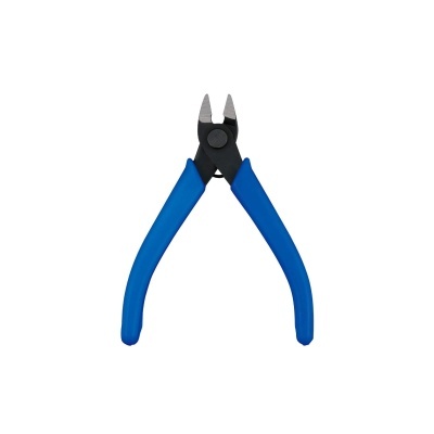 Alicate com cabo azul e cabeça metálica preta