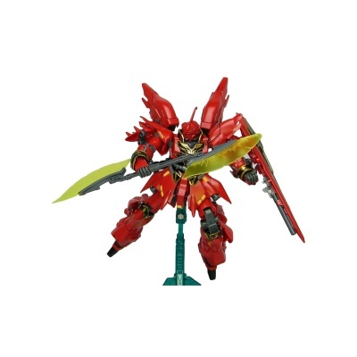 Figura de ação robô vermelho com lâminas amarelas