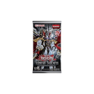 Pack de cartas Yu-Gi-Oh! Supreme Darkness com personagem robótico na embalagem