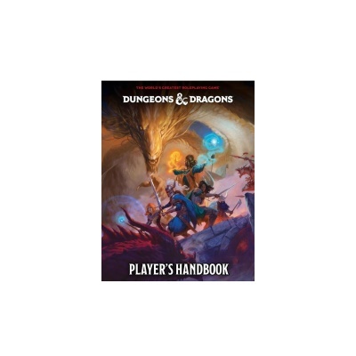 Capa do livro Dungeons & Dragons Player's Handbook com ilustração fantástica colorida