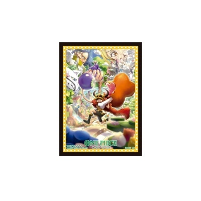 Embalagem do jogo de cartas ONE PIECE com ilustração colorida e borda amarela