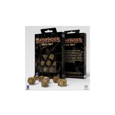 Conjunto de dados Pathfinder amarelo envelhecido com caixa preta