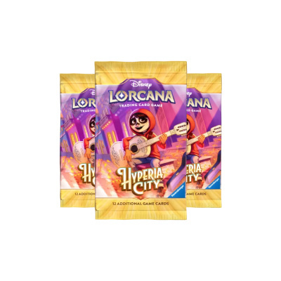 Pacotes de cartas Disney Lorcana Hyperia City para jogo colecionável