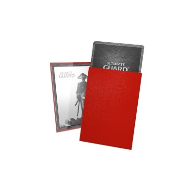 Cartas de jogo com caixa vermelha e texto ULTIMATE GUARD