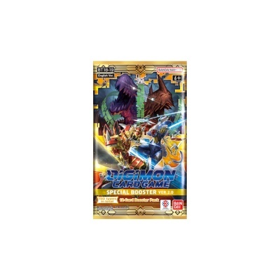Pacote de booster Digimon Card Game Special Booster ver.2.0 com personagens coloridos