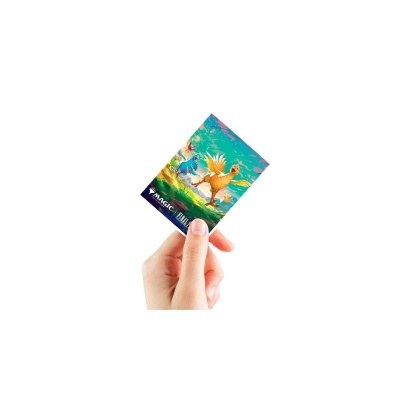Carta Magic The Gathering com ilustração colorida de galinhas