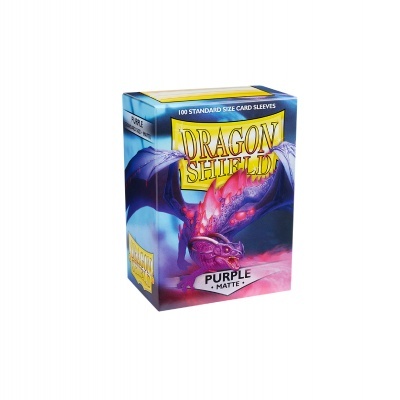 Caixa de protetores de cartas DRAGON SHIELD roxos matt