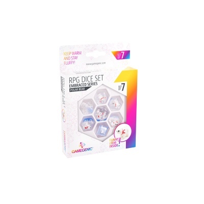 Conjunto de dados RPG série Embraced tema urso polar na embalagem