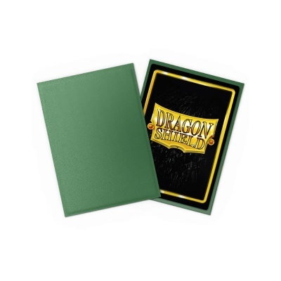 Capas protetoras verdes e preta para cartas com texto Dragon Shield