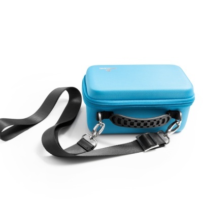 Bolsa rígida azul claro com alça de ombro preta