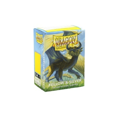 Caixa Dragon Shield de proteções para cartas com dragão amarelo e prata