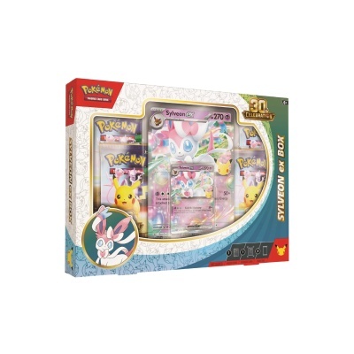 Pack de cartas Pokémon com destaque para Sylveon ex e Pikachu