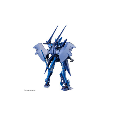 Figura de robô azul estilizado com duas hastes largas nas costas