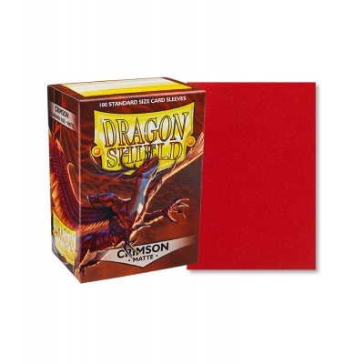 Caixa de capas protetoras Dragon Shield vermelhas foscas para cartas standard