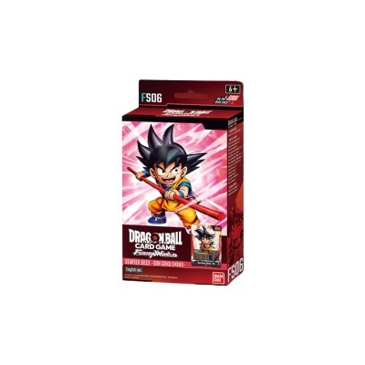 embalagem do jogo de cartas Dragon Ball com personagem e texto