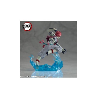 Figura de ação personagem cabelo rosa pele azulada e base água azul