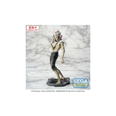 Figura colecionável de personagem masculino com cabelo branco e vermelho