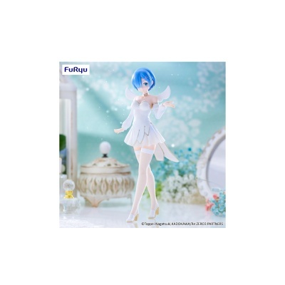 Figura de coleção Funko com cabelo azul e vestido branco