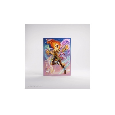 Poster colorido com personagem mágico em pose dinâmica e texto de copyright no canto inferior