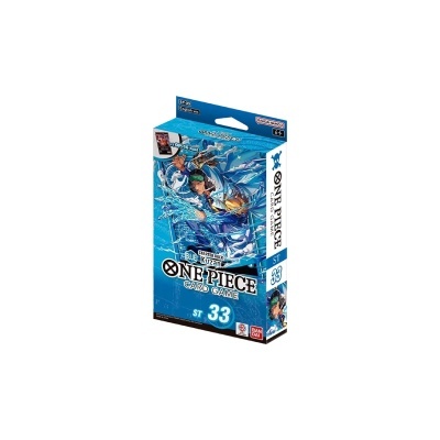 Caixa azul do jogo de cartas ONE PIECE CARD GAME com ilustração de personagem