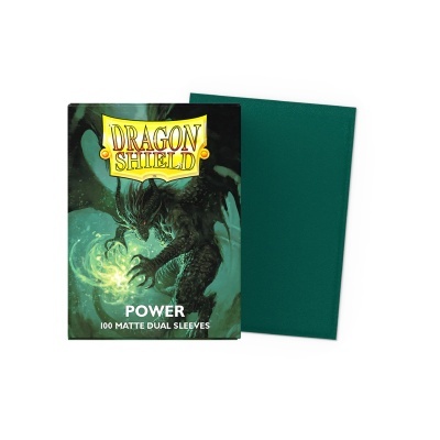 Pacote com protetores para cartas DRAGON SHIELD POWER verde escuro matte