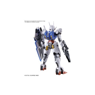 Figura robô articulada branca e azul com armas