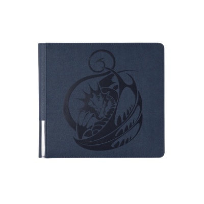 Capa azul escura com desenho de dragão preto