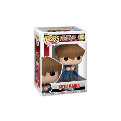 Funko Pop! Seto Kaiba da animação Yu-Gi-Oh! caixa branca com detalhes vermelhos