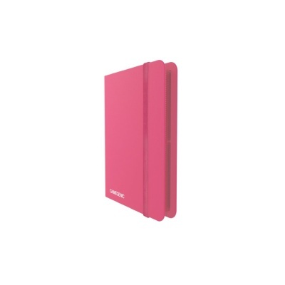 Estojo cor-de-rosa com zipper e banda elástica