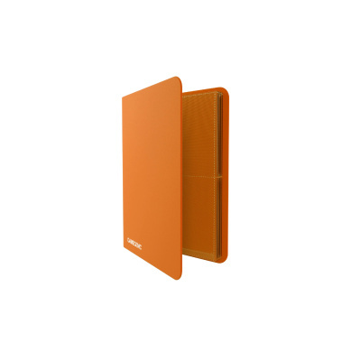 Organizador de cartas de jogo laranja com capa rígida e interior tecido