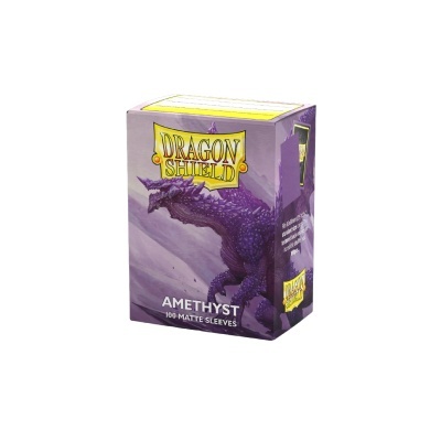 Embala com dragão roxo e texto DRAGON SHIELD AMETHYST 100 MATTE SLEEVES